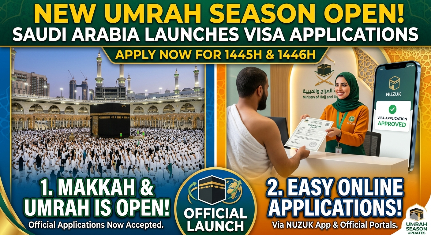 Saudi Arabia Launches Umrah Visa Applications for the New Season