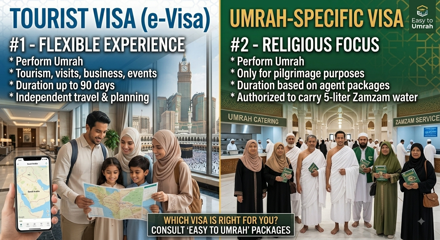 Do I need an Umrah visa, and how is it different from a tourist visa